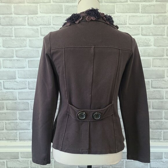 Nick & Mo Floral Embellished Blazer Jacket Gray Small Whimseygoth Romantic - Picture 3 of 7